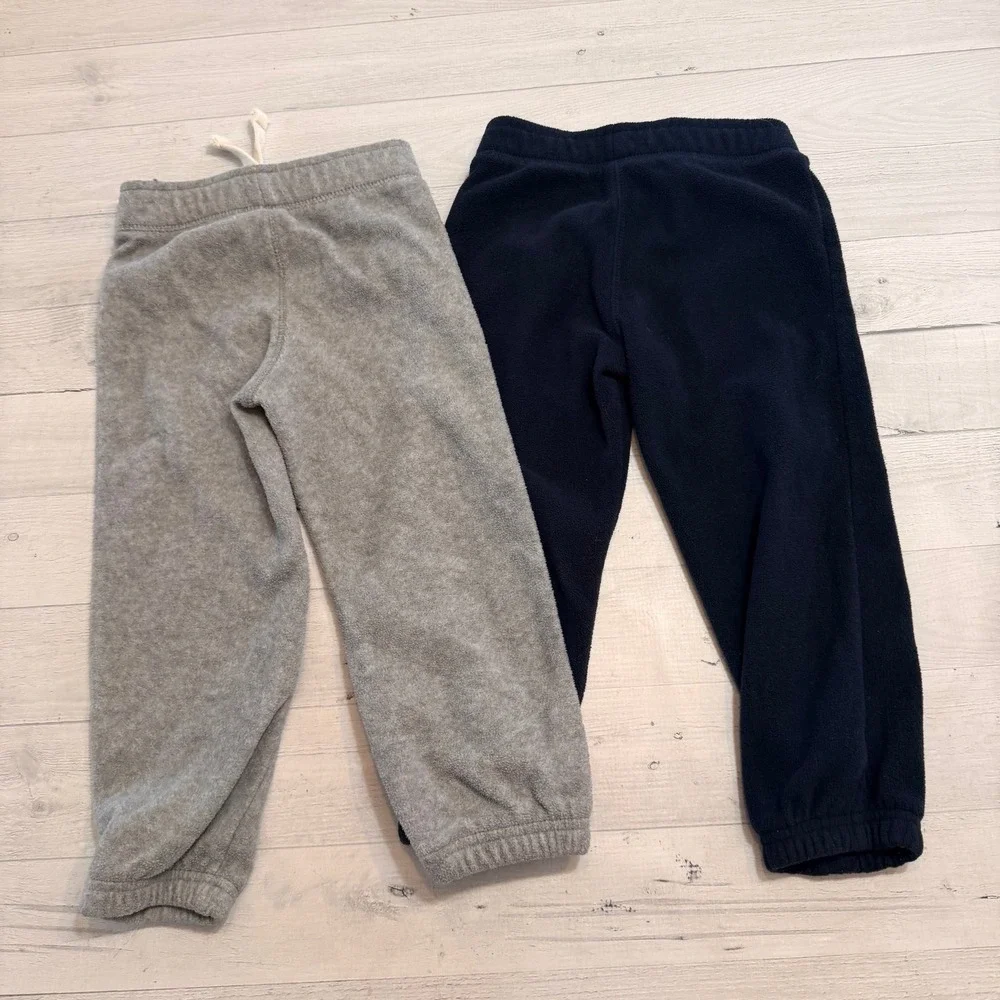 Old navy toddler fleece pants navy‎ blue and grey 3T